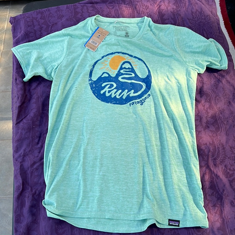 Patagonia tee shirt. Small holes